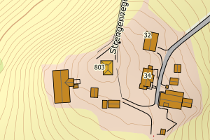 Kartbilde fra WMS-tjeneste av avviket