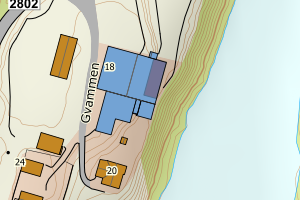 Kartbilde fra WMS-tjeneste av avviket