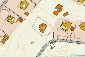 Kartbilde fra WMS-tjeneste av avviket