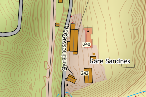 Kartbilde fra WMS-tjeneste av avviket
