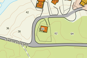 Kartbilde fra WMS-tjeneste av avviket