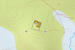 Kartbilde fra WMS-tjeneste av avviket