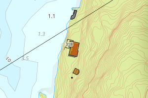 Kartbilde fra WMS-tjeneste av avviket