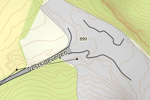 Kartbilde fra WMS-tjeneste av avviket