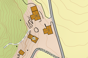 Kartbilde fra WMS-tjeneste av avviket