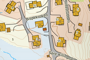 Kartbilde fra WMS-tjeneste av avviket