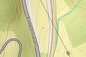 Kartbilde fra WMS-tjeneste av avviket
