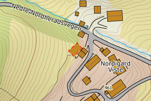 Kartbilde fra WMS-tjeneste av avviket