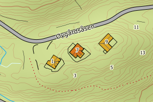 Kartbilde fra WMS-tjeneste av avviket