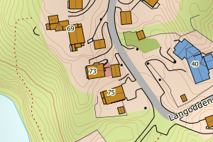 Kartbilde fra WMS-tjeneste av avviket