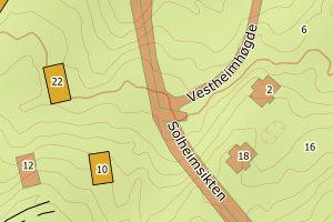 Kartbilde fra WMS-tjeneste av avviket