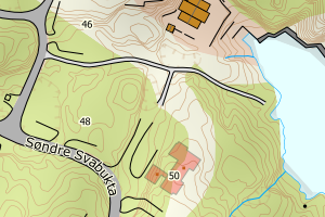 Kartbilde fra WMS-tjeneste av avviket