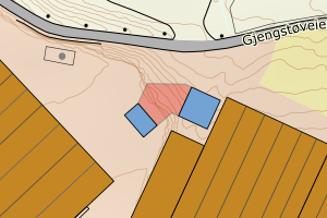 Kartbilde fra WMS-tjeneste av avviket