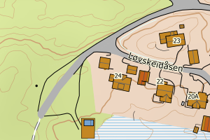 Kartbilde fra WMS-tjeneste av avviket