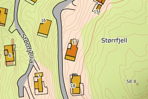 Kartbilde fra WMS-tjeneste av avviket