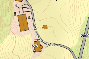 Kartbilde fra WMS-tjeneste av avviket