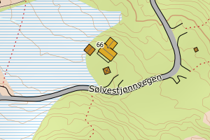 Kartbilde fra WMS-tjeneste av avviket