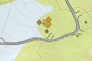 Kartbilde fra WMS-tjeneste av avviket