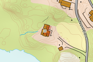 Kartbilde fra WMS-tjeneste av avviket