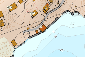 Kartbilde fra WMS-tjeneste av avviket