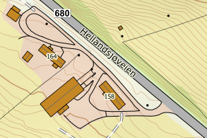 Kartbilde fra WMS-tjeneste av avviket