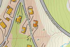 Kartbilde fra WMS-tjeneste av avviket