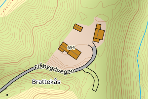 Kartbilde fra WMS-tjeneste av avviket