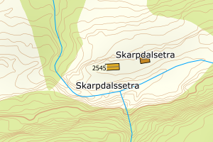 Kartbilde fra WMS-tjeneste av avviket