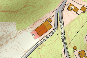 Kartbilde fra WMS-tjeneste av avviket