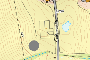 Kartbilde fra WMS-tjeneste av avviket