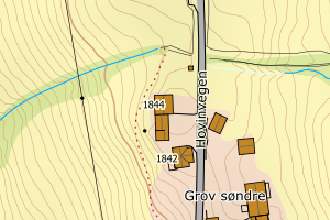 Kartbilde fra WMS-tjeneste av avviket