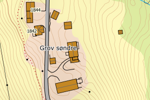 Kartbilde fra WMS-tjeneste av avviket