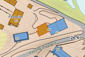 Kartbilde fra WMS-tjeneste av avviket