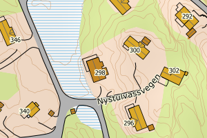 Kartbilde fra WMS-tjeneste av avviket