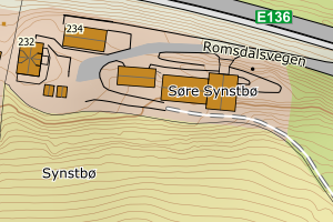 Kartbilde fra WMS-tjeneste av avviket