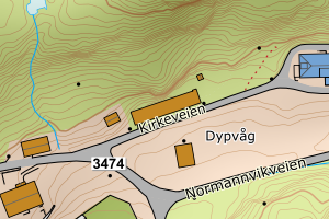 Kartbilde fra WMS-tjeneste av avviket