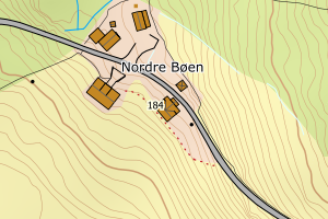 Kartbilde fra WMS-tjeneste av avviket