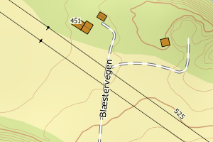 Kartbilde fra WMS-tjeneste av avviket