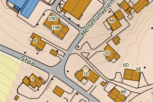 Kartbilde fra WMS-tjeneste av avviket