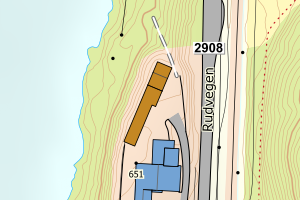 Kartbilde fra WMS-tjeneste av avviket
