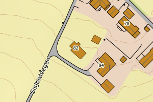 Kartbilde fra WMS-tjeneste av avviket