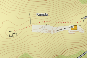 Kartbilde fra WMS-tjeneste av avviket