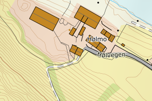 Kartbilde fra WMS-tjeneste av avviket