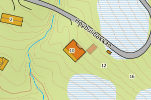Kartbilde fra WMS-tjeneste av avviket