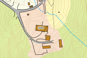 Kartbilde fra WMS-tjeneste av avviket