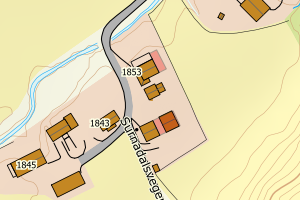 Kartbilde fra WMS-tjeneste av avviket