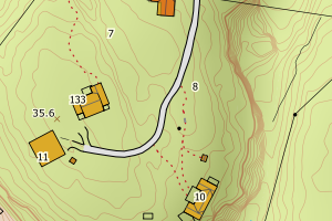Kartbilde fra WMS-tjeneste av avviket