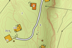 Kartbilde fra WMS-tjeneste av avviket
