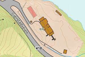 Kartbilde fra WMS-tjeneste av avviket