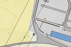 Kartbilde fra WMS-tjeneste av avviket